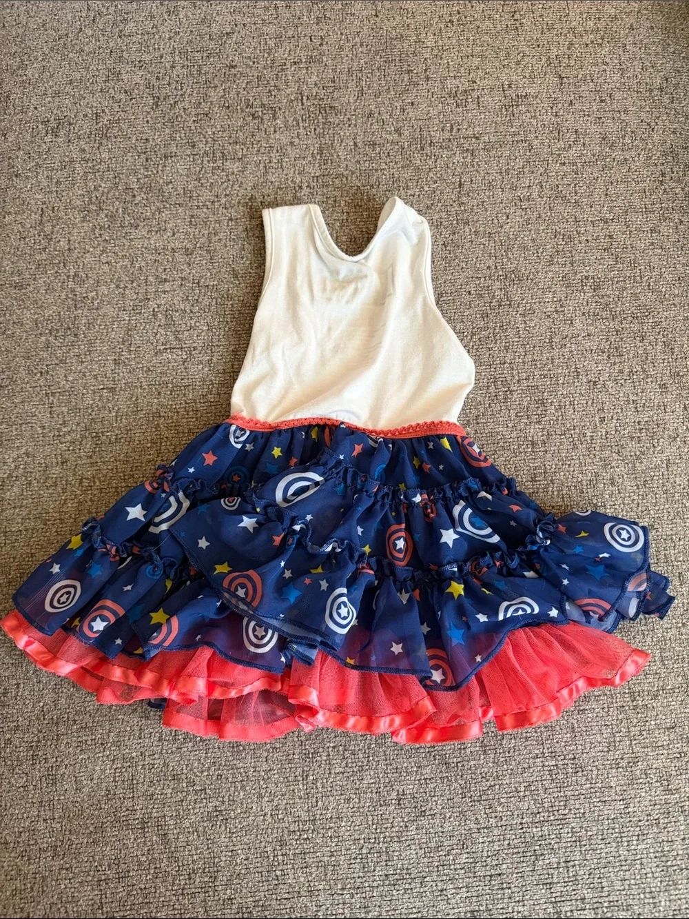 Marvel Captain America White, Navy & Red Girls' Costume Dress - Picture 2 of 6